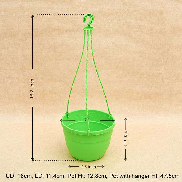 7.1 inch (18 cm) Corsica No. 18 Hanging Round Plastic Pot