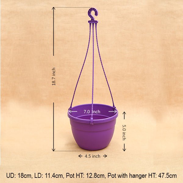 7.1 inch (18 cm) Corsica No. 18 Hanging Round Plastic Pot