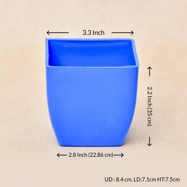 3.3 inch (8 cm) Square Plastic Planter with Rounded Edges