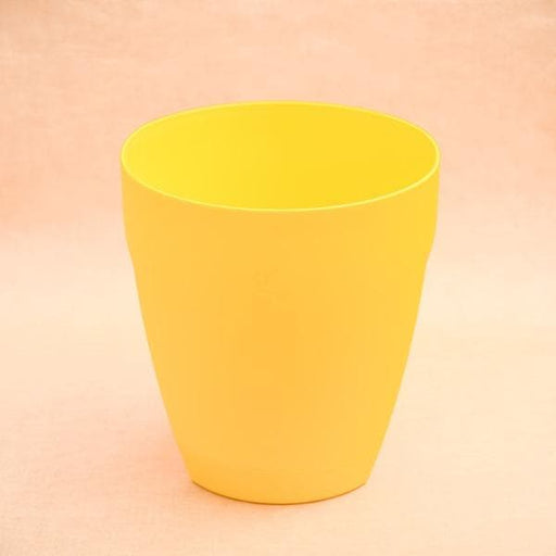 11 inch (28 cm) balcony railing round plastic planter (yellow) 