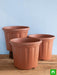 12 inch (30 cm) grower round plastic pot (terracotta color) (set of 3) 