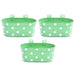 12 inch (30 cm) Polka Railing Oval Metal Planter (Set of 3)(Green)