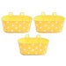 12 inch (30 cm) Polka Railing Oval Metal Planter (Set of 3)(Yellow)