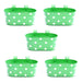 12 inch (30 cm) Polka Railing Oval Metal Planter (Set of 5)(Green)