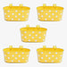 12 inch (30 cm) Polka Railing Oval Metal Planter (Set of 5)(Yellow)