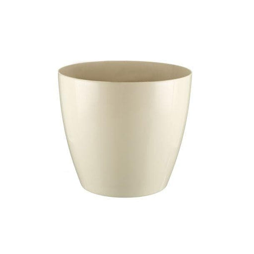 13.5 inch (34 cm) gw 07 round plastic planter (ivory) 