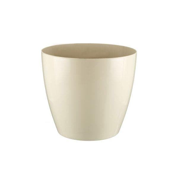 13.5 inch (34 cm) gw 07 round plastic planter (ivory) 