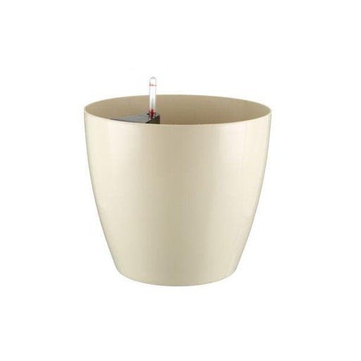 13.5 inch (34 cm) gw 07 self watering round plastic planter (ivory) 