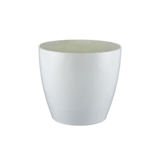 13.5 inch (34 cm) gw 07 round plastic planter (white) 