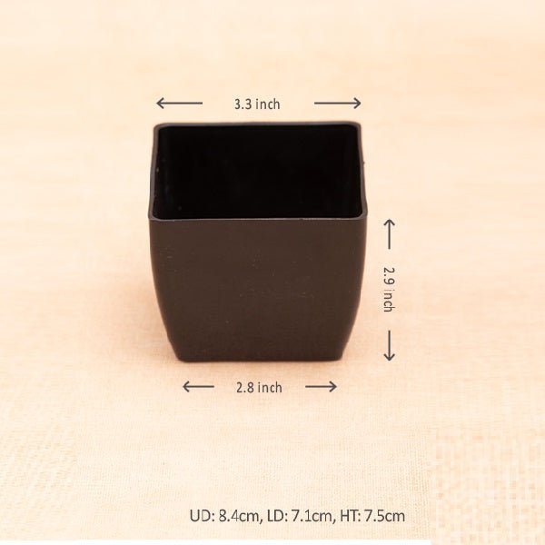 3.3 inch (8 cm) Square Plastic Planter with Rounded Edges