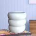 4.5 inch (11 cm) Ring Design Round Ceramic Pot (Set of 1)(White)