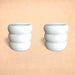 4.5 inch (11 cm) Ring Design Round Ceramic Pot (Set of 2)(White)