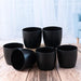 4.5 inch (11 cm) Ronda No. 1110 Round Plastic Planter (Set of 6)(Black)