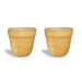 4.5 inch (11 cm) Thread Design Round Ceramic Pot with Rim (Set of 2)(Yellow)