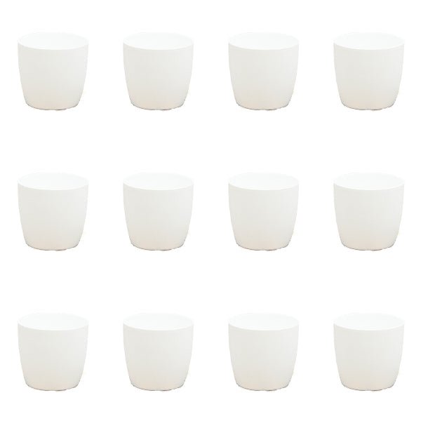 5.7 inch (14 cm) Ronda No.14.5 Round Plastic Planter (Set of 12)(White)