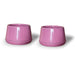 5 inch (12 cm) U Shape Ceramic Pot with Plate (Set of 2)(Pink)