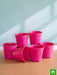 6 inch (15 cm) grower round plastic pot (dark pink) (set of 6) 