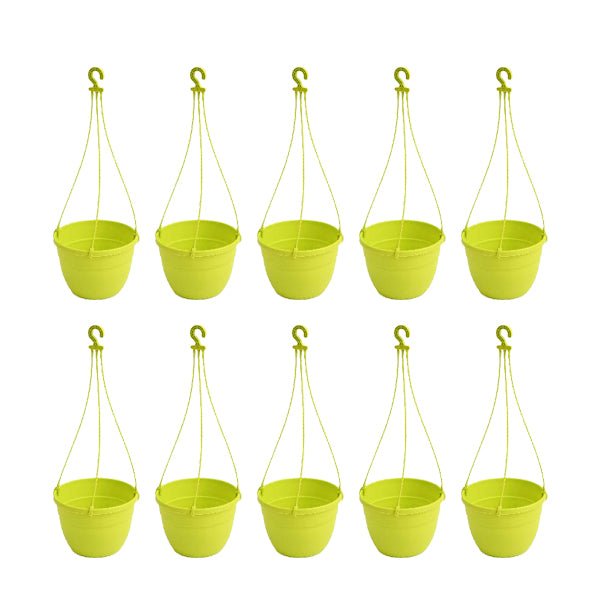 7.1 inch (18 cm) Corsica No. 18 Hanging Round Plastic Pot (Set of 10)(Lime Yellow)