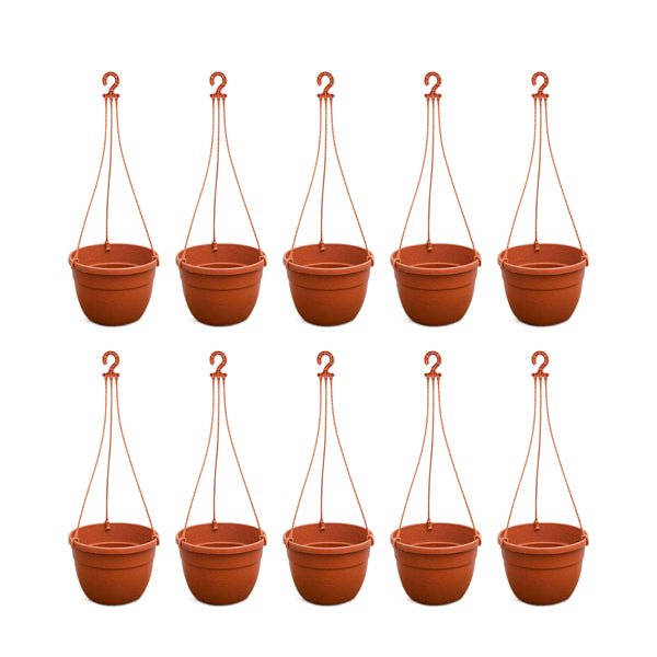 7.1 inch (18 cm) Corsica No. 18 Hanging Round Plastic Pot (Set of 10)(Terracota)