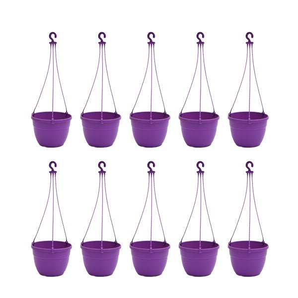 7.1 inch (18 cm) Corsica No. 18 Hanging Round Plastic Pot (Set of 10)(Violet)