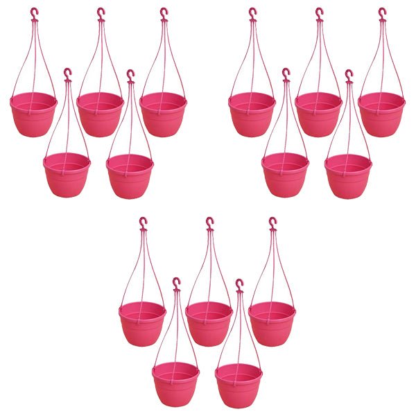 7.1 inch (18 cm) Corsica No. 18 Hanging Round Plastic Pot (Set of 15)(Dark Pink)