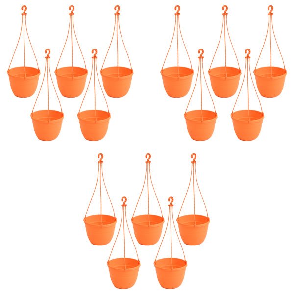 7.1 inch (18 cm) Corsica No. 18 Hanging Round Plastic Pot (Set of 15)(Orange)