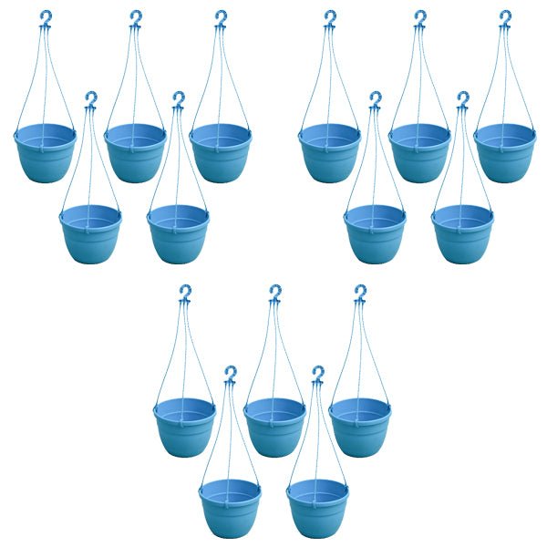 7.1 inch (18 cm) Corsica No. 18 Hanging Round Plastic Pot (Set of 15)(Sky Blue)