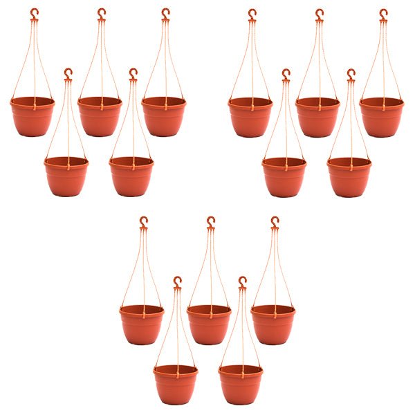 7.1 inch (18 cm) Corsica No. 18 Hanging Round Plastic Pot (Set of 15)(Terracota)