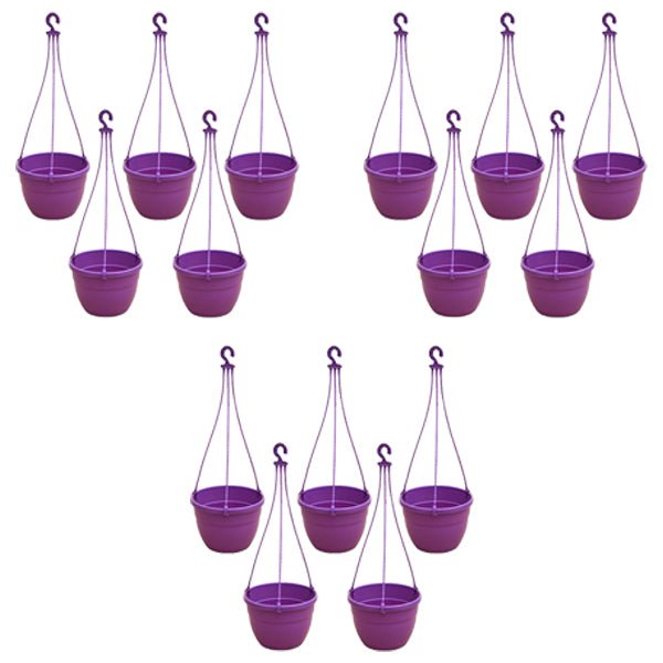 7.1 inch (18 cm) Corsica No. 18 Hanging Round Plastic Pot (Set of 15)(Violet)