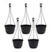 7.1 inch (18 cm) Corsica No. 18 Hanging Round Plastic Pot (Set of 5)(Black)