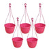 7.1 inch (18 cm) Corsica No. 18 Hanging Round Plastic Pot (Set of 5)(Dark Pink)