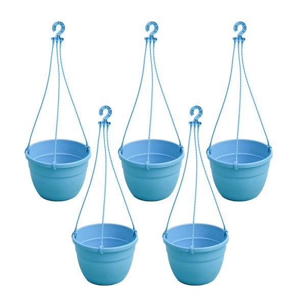 7.1 inch (18 cm) Corsica No. 18 Hanging Round Plastic Pot (Set of 5)(Sky Blue)