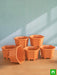 8.1 inch (21 cm) hexa no. 3 plastic planter (terracotta color) (set of 6) 