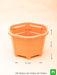 8.1 inch (21 cm) hexa no. 3 plastic planter (terracotta color) (set of 6) 