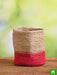 8 inch (20 cm) eco friendly jute planter (pink) 