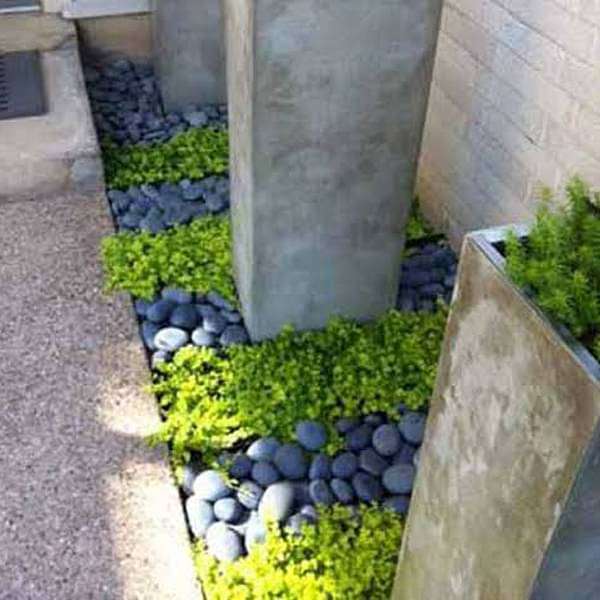 dress up landscape edge with beautiful pebbles 