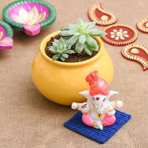 bring good luck with laxmi kamal and lord ganesha idol 