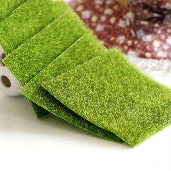 artificial lawn grass plastic mat miniature garden toy - 1 piece