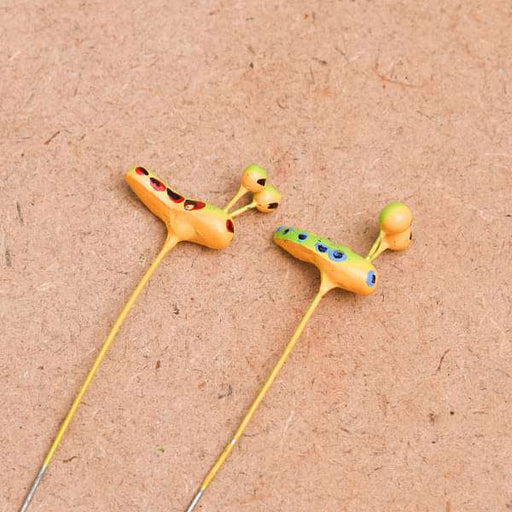 pin caterpillars plastic miniature garden toys - 1 pair