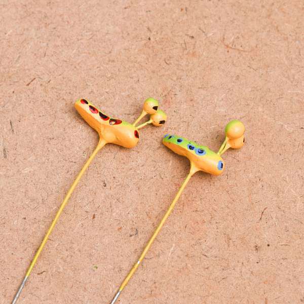 pin caterpillars plastic miniature garden toys - 1 pair