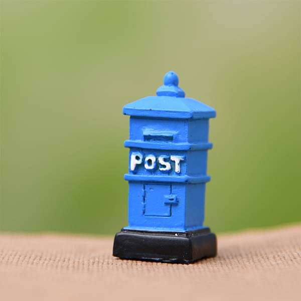 post office plastic miniature garden toy (blue) - 1 piece