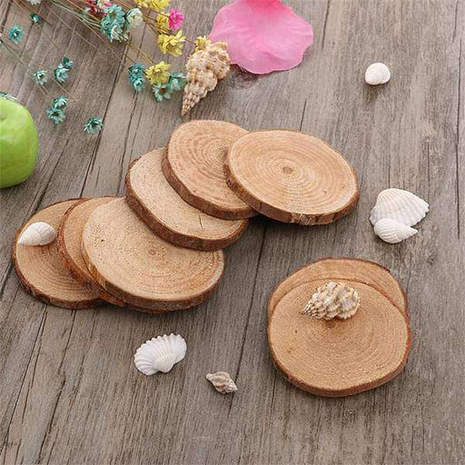 tree trunk slices wooden miniature garden toys - 3 pieces