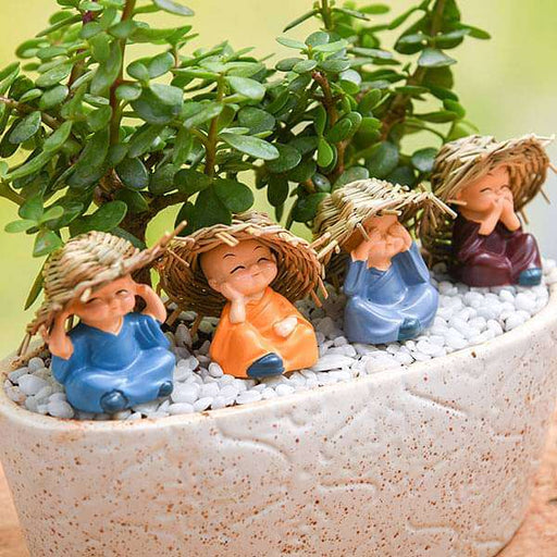 diy monks wishing feng shui good luck - miniature garden