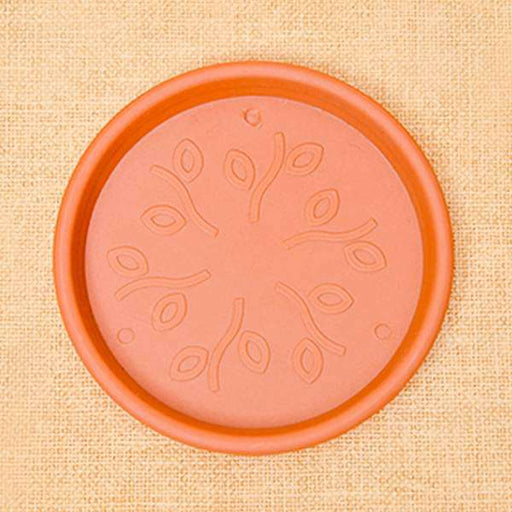 11.2 inch (28 cm) round plastic plate for 12 inch (30 cm) grower pots (terracotta color) (set of 3) 