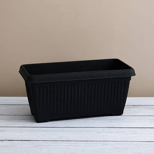 11.8 inch (30 cm) bello window planter no. 30 rectangle plastic pot (black) (set of 6) 