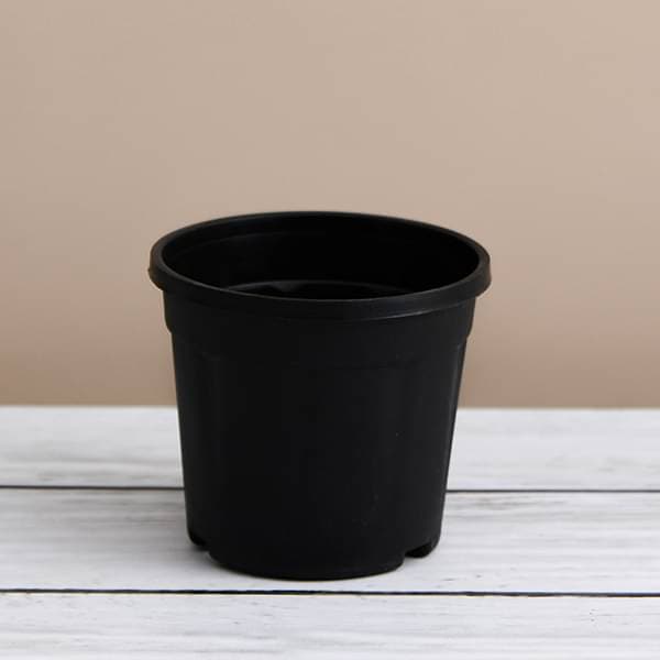 12 inch (30 cm) grower round plastic pot (black) (set of 3) 