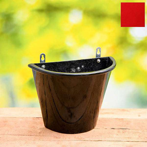 12 inch (30 cm) sml - 009 wall mounted d shaped fiberglass planter (red)