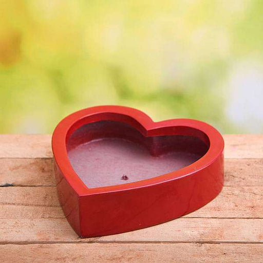 12 inch (30 cm) sml - 013 bonsai heart shaped fiberglass planter (red)