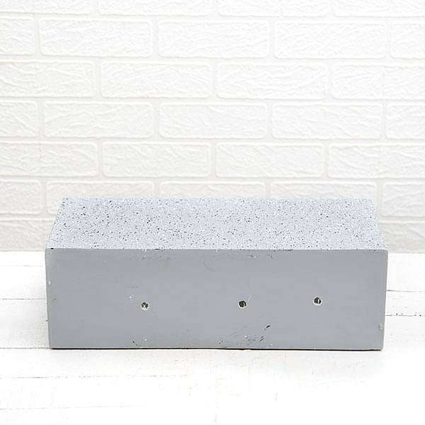 15 inch (38 cm) sml - 010 stone finish wall mounted rectangle fiberglass planter (grey)