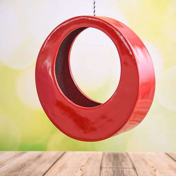 15 inch (38 cm) sml - 014 moon fiberglass planter (red)